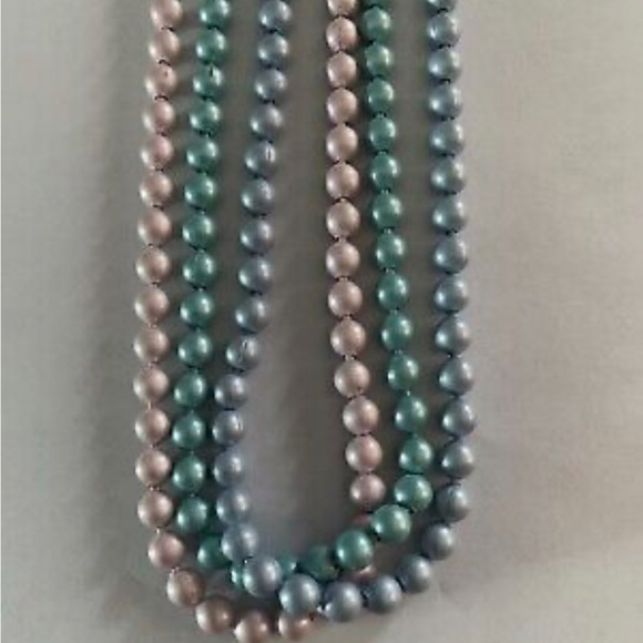 Fashion Jewelry Pastel Glass Bead Necklaces 25” long. Total of three(3). - Picture 2 of 8